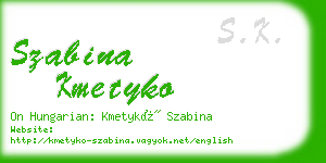 szabina kmetyko business card